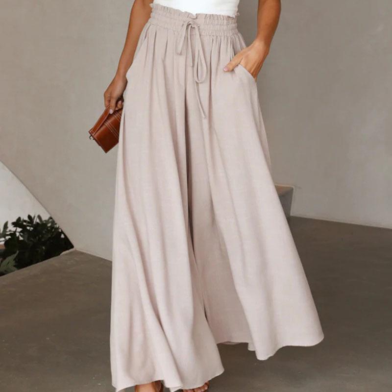 European & American Style Women's Printed Wide-Leg Casual Pants