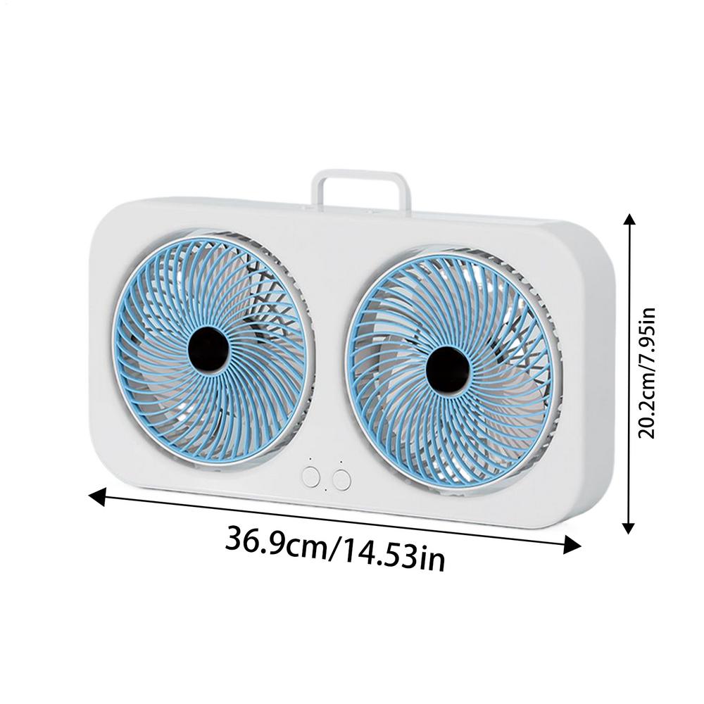 

DualHead Radio Type C USB Rechargeable Desk Fan Wall Mounted Mute Strong Wind 3Speed Portable Fan for Home Office Dormitory синій