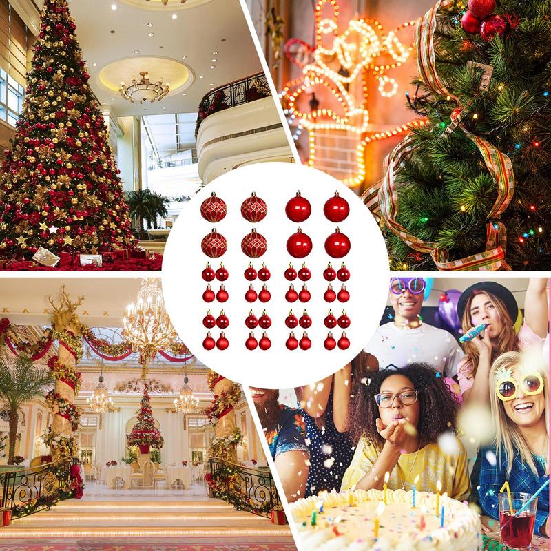 Christmas Ball Ornaments 40 Pieces Holiday Decorative Balls Hangable Christmas Ornament For Housewarming Living Room Indoor