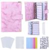 Zipper Envelope PU Leather Notebook Binder 6 Ring Binder Marble Budget Binder Marble Notebook