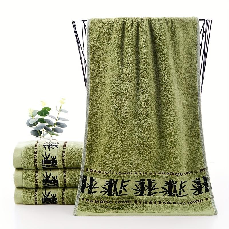

1/5/10PCS Bathroom Gift Bamboo Bath Towels Cover Set, Embroidered Shower Towels, Luxury Towel Cover, Cream White, Green, Coffee, 1pcs 34x74cm