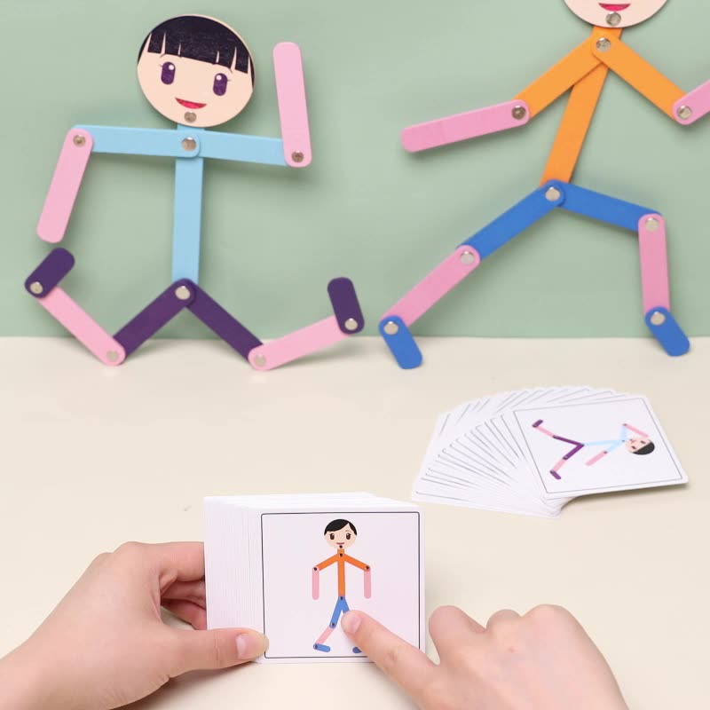 Material Montessori Jucării puzzle DIY Poză sportivă cu 24 de cărți cu două fețe pentru copii Cadouri jucării educaționale de inteligență timpurie