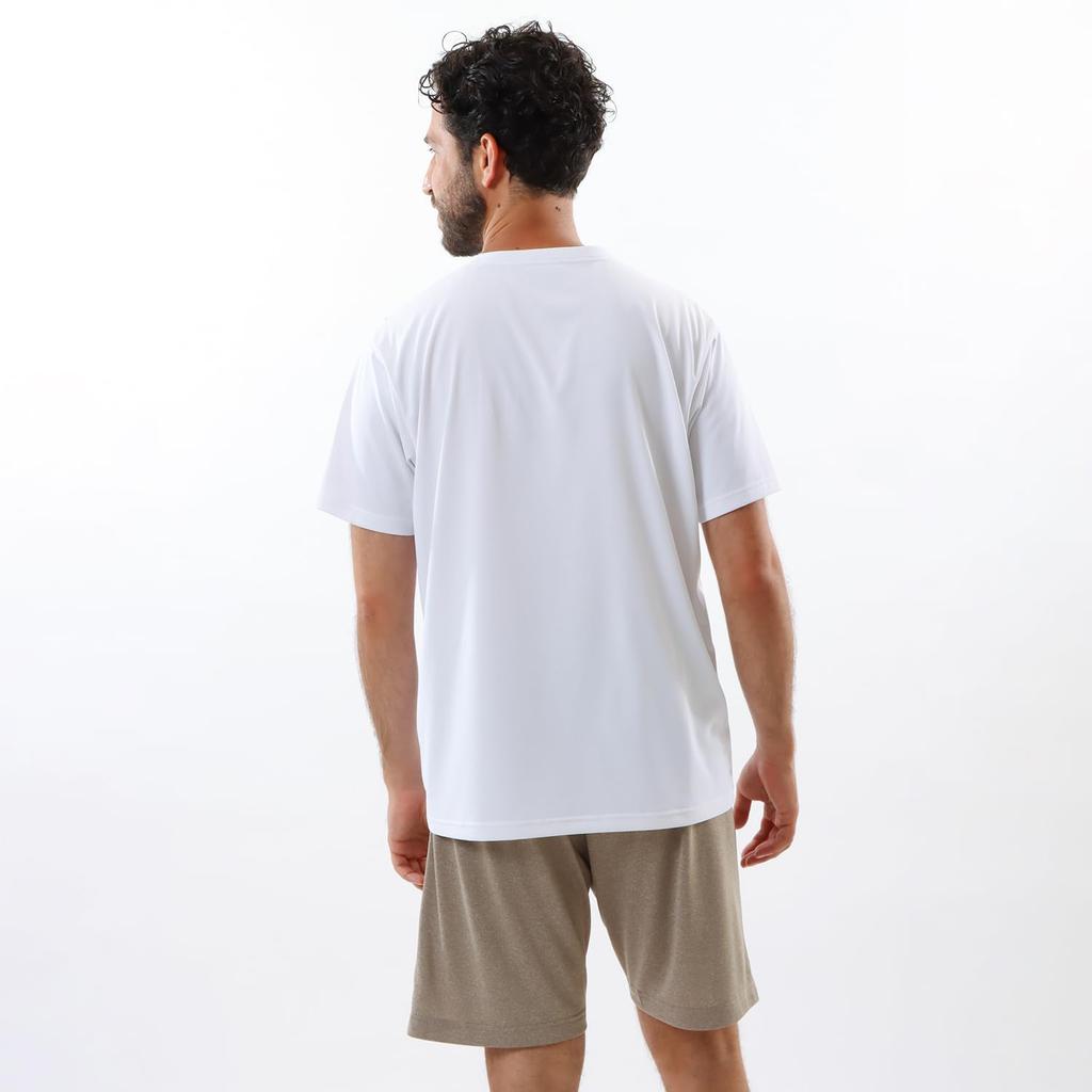 Champion Koszulka męska z krótkim rękawem, okrągły dekolt, z grafiką, logo, antybakteryjna, odporna, szybkoschnąca, ochrona UV, Biała, C3-ZS307