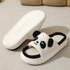 Linen slippers female cute panda style four seasons household PVC soft bottom couple cartoon cotton and linen slippers