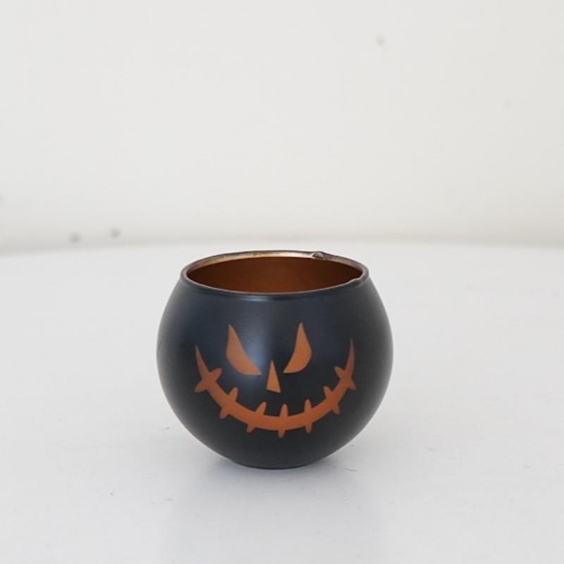 

New Halloween Funny Pumpkin Glass Candle Holder Holiday Atmosphere Arrangement Props Decorative Ornaments Single small