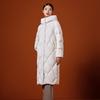 Tamboer Women's Long Quilted Hooded Goose Down Jacket TB232866