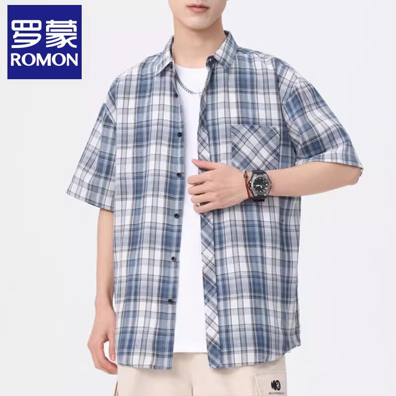 Men s Casual Short-Sleeve Lapel Shirt M