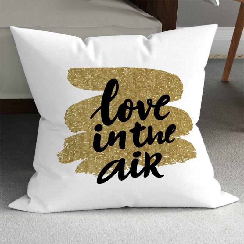 Romantic Couple Wedding Decorative Sofa Pillows: Minimalist Double-Sided Printed Square Pillow Covers (Includes Pillow Insert)