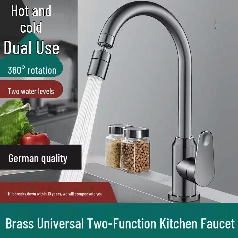 YuZhuXun HC 360° Swivel Black Kitchen Sink Faucet