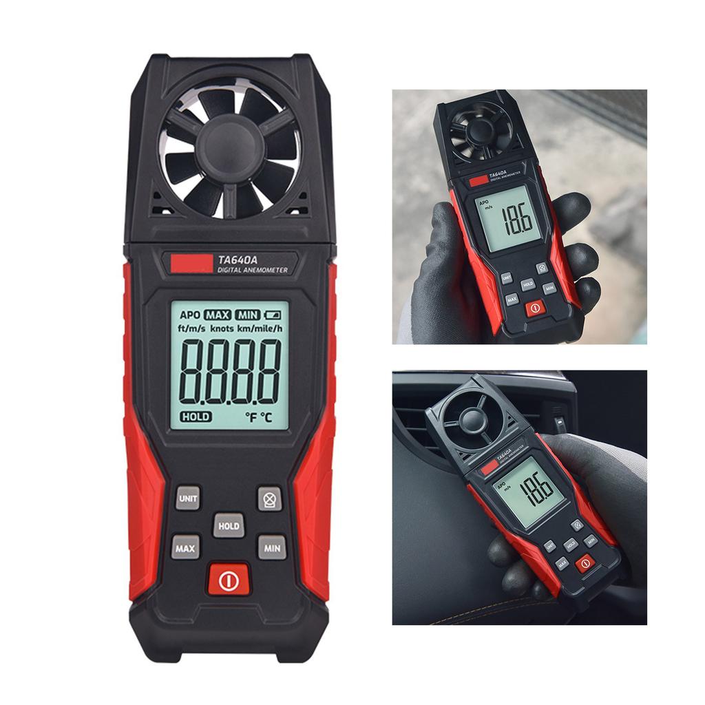 Professional Digital Anemometer Air Velocity Gauge Precision Wind Speed Meter for Wind Speed Temperature Measurement