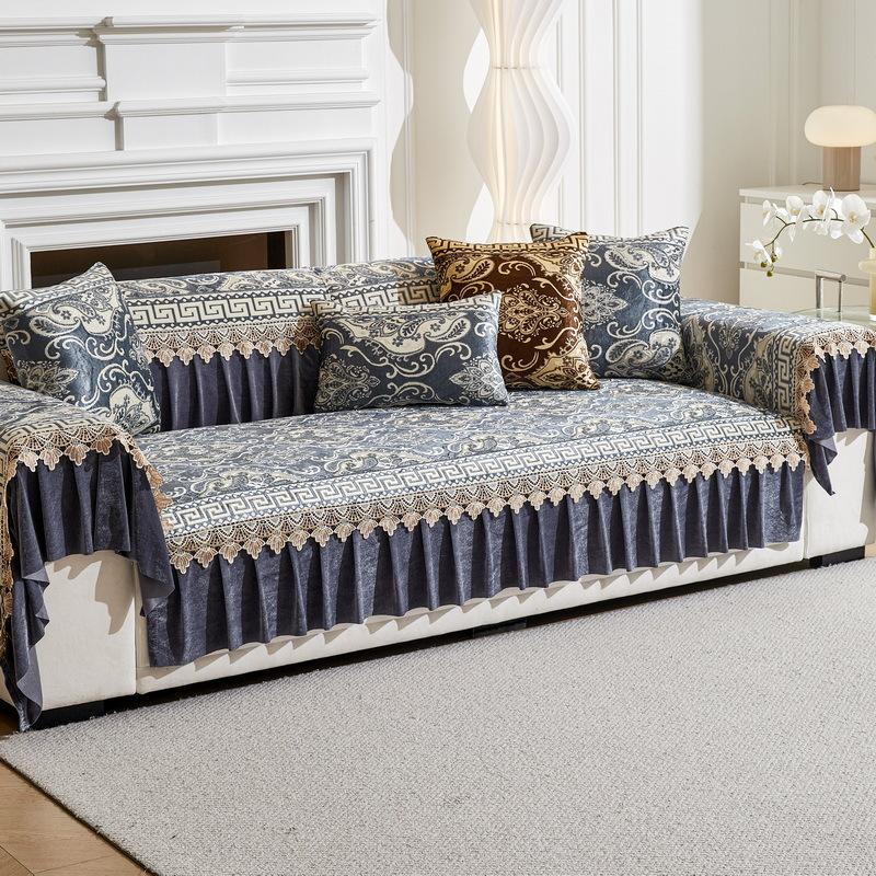 European Sofa Cushion  New Four-Season Universal Three Seats And One Concubine High-End Leather Sofa Cover Cover Cloth Non-Slip