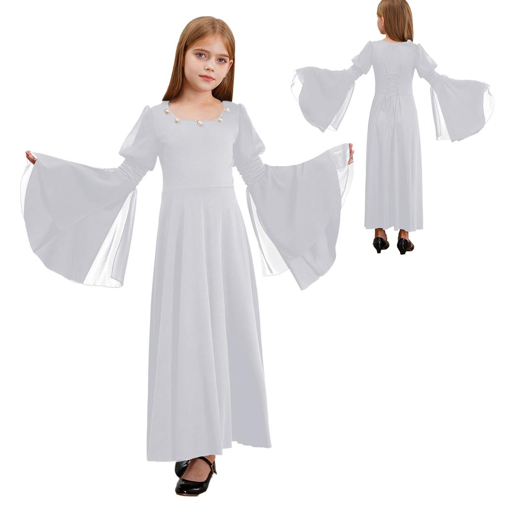 Kids Halloween Costume Fairy Costume Gothic Princess Long Dress Girls Renaissance Dress Medieval Costume Evening Gown Retro Fairy Dress Vintage