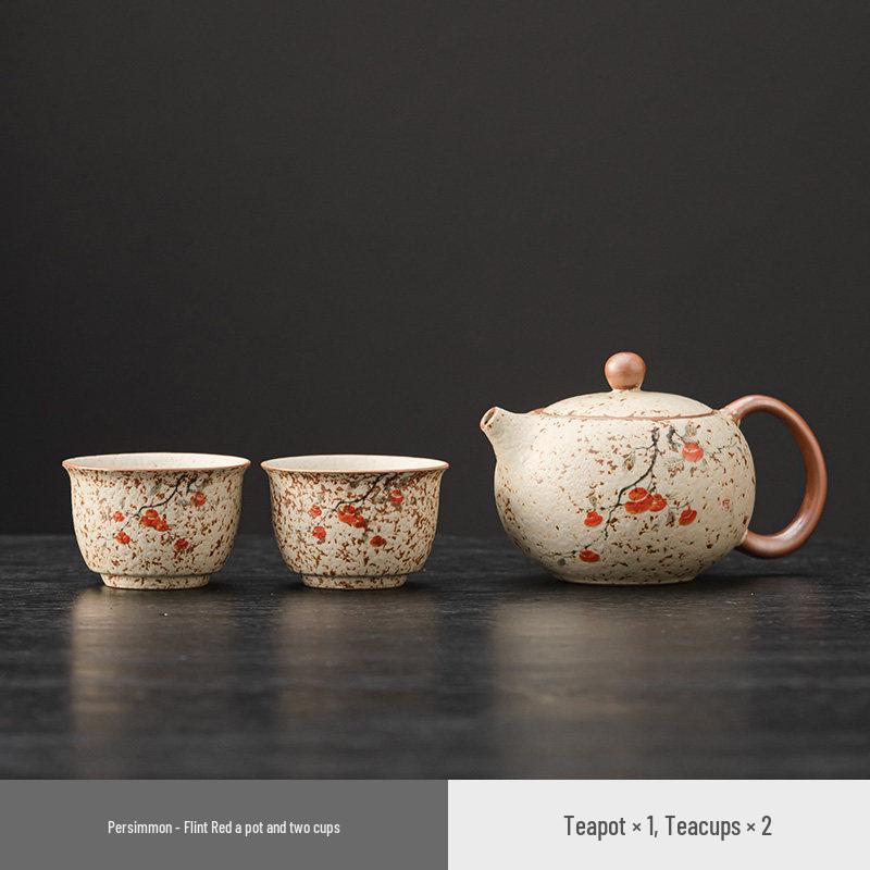 Firestone Gaiwan Tea Set: High-End Ceramic Teapot, Teacup, Handle Kettle for Home or Office Tea Brewing.