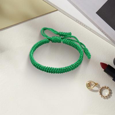 Yousheng Unisex Hand Rope Adjustable Handmade Braided Solid Color Thick Anti-break Lightweight Stackable Wristband Symbolic Colors for Blessings