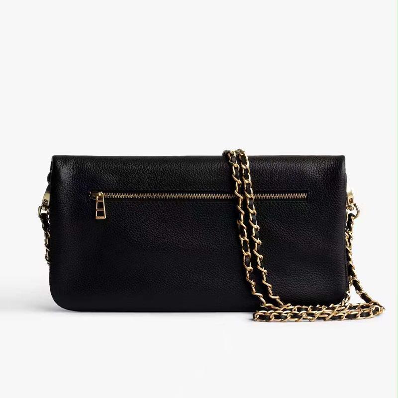 2026 New Fashionable Women's Crossbody Bag Black PU Retro Shoulder Bag Luxury Design Casual Women's Envelope Bag