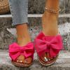 Fashion Women Slippers  Outdoor Sandals Trend Summer Bow Shoes Women Flat Plus Size Slippers Lightweight Slides Women