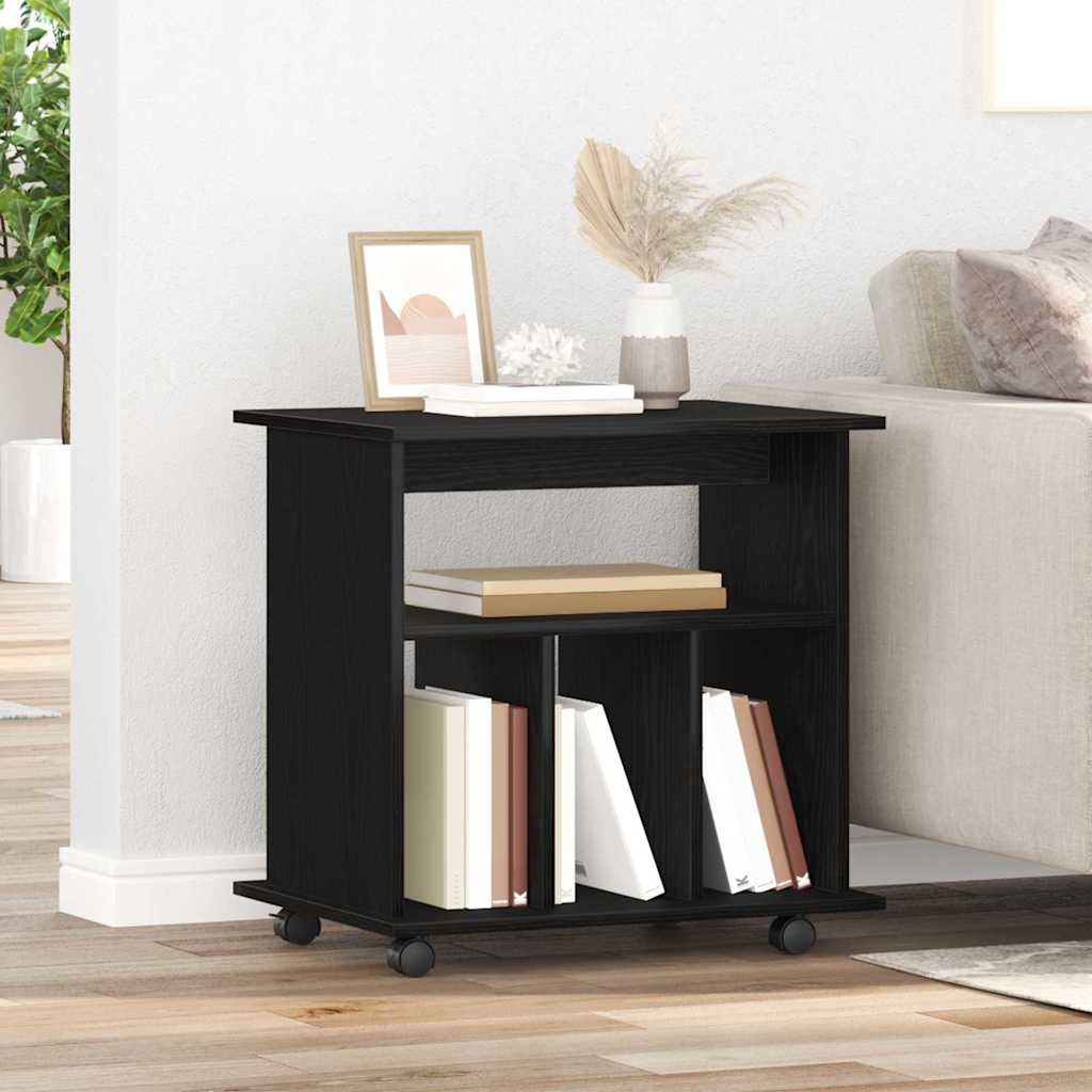 Mobile Cabinet In Black Oak Effect 60 X 45 X 55 Cm Particleboard