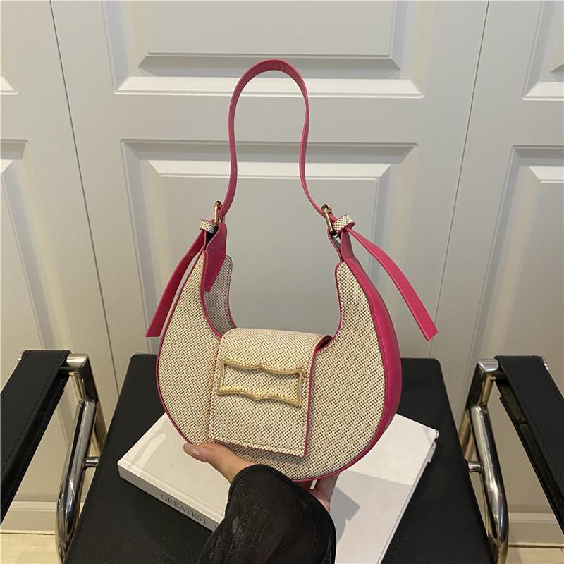 

Новая сумка женская модная сумка-полумесяц подмышку, нишевая легкая роскошь, на плечо, мессенджер, маленькая сумка роза розовый