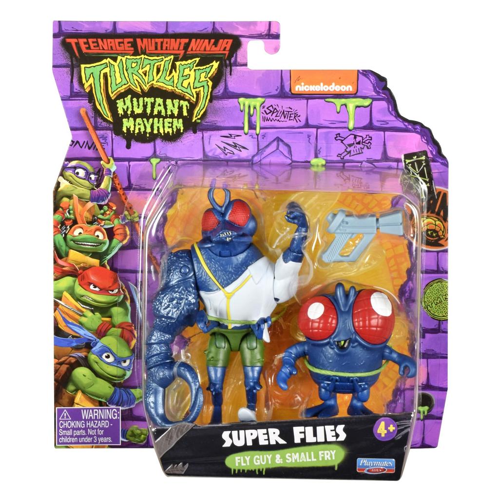 Teenage Mutant Ninja Mutant Mayhem Fly Guy and Small Fly Super Fly Action Figure Set 2 Pack Turtles -