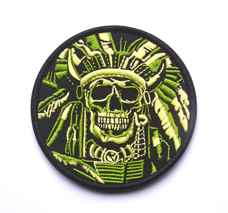 

Death Skull Embroidery Velcro Patch Badge for Backpack