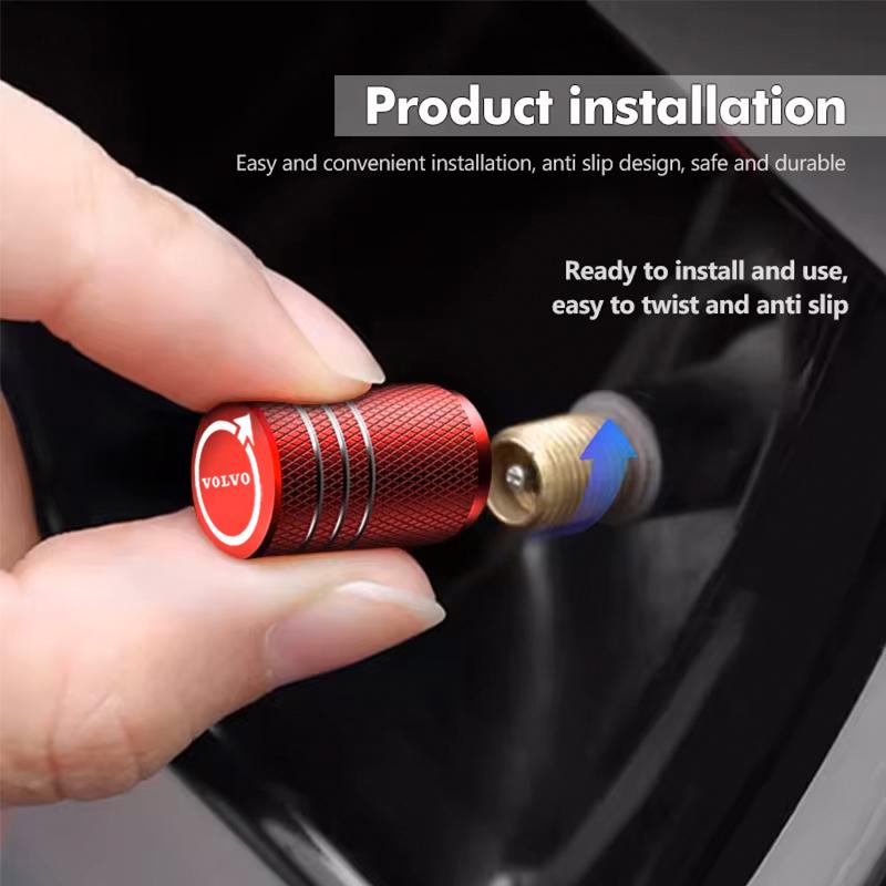 For Volvo V40 S90 olestar AWD XC40 S80 T6 V90 XC90 XC60 V50 S60 V70 V 4Pcs Car Wheel Tire Valve Caps Logo Dust Cover Accessories