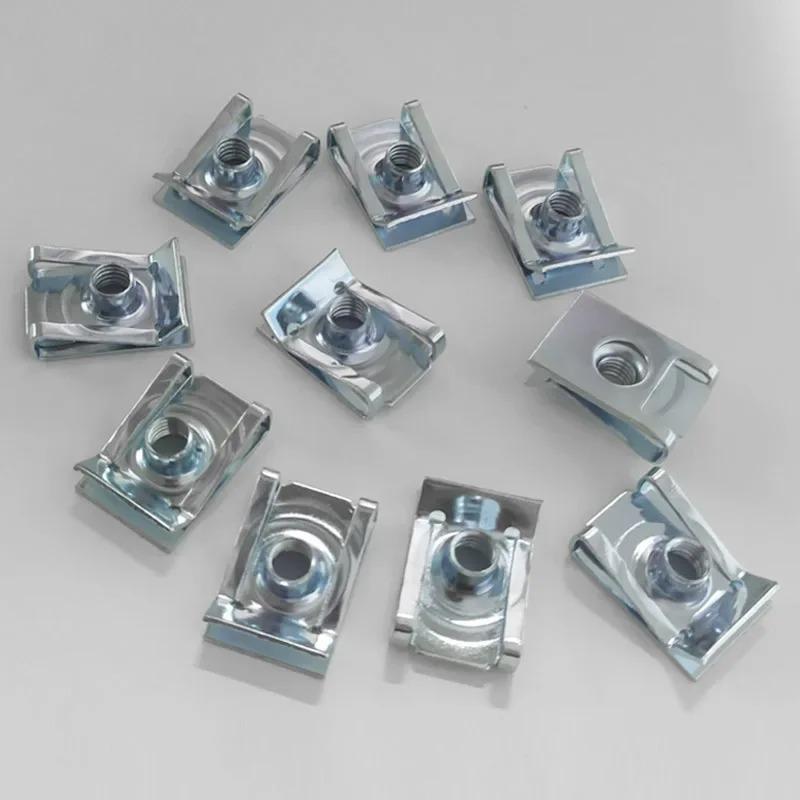 10pcs M8 U Type Clips with Thread 8mm 5mm 6mm 4mm Reed Nuts for Car Motorcycle Scooter ATV Moped