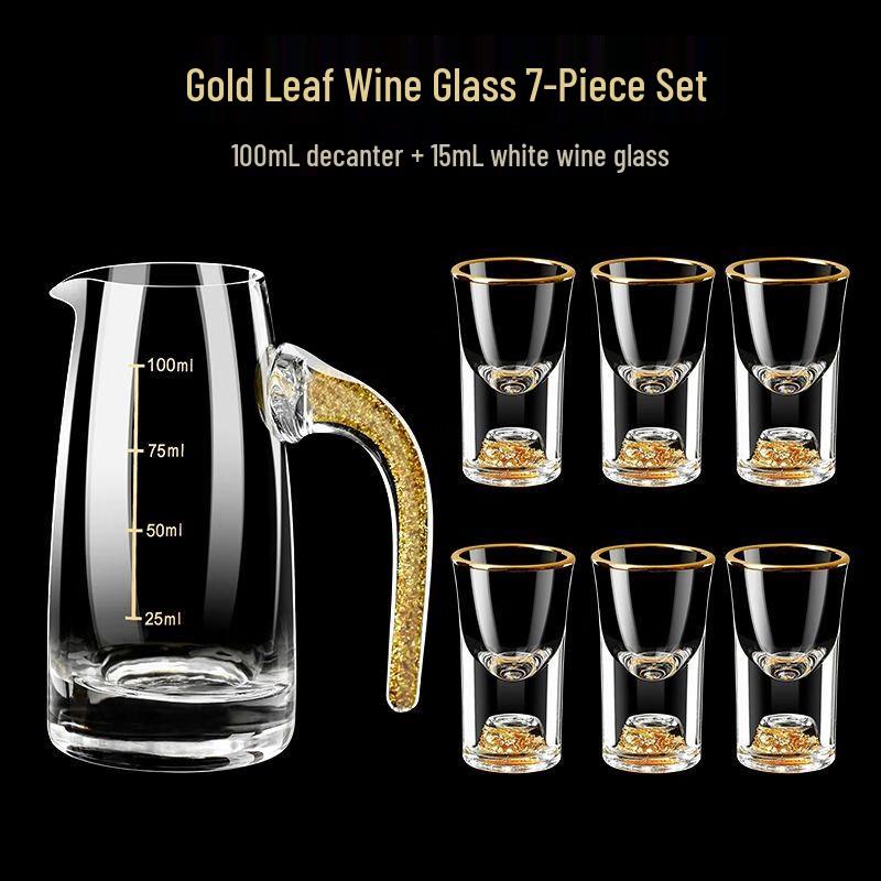 Chinese Style Gold Foil Crystal Baijiu Glass Set