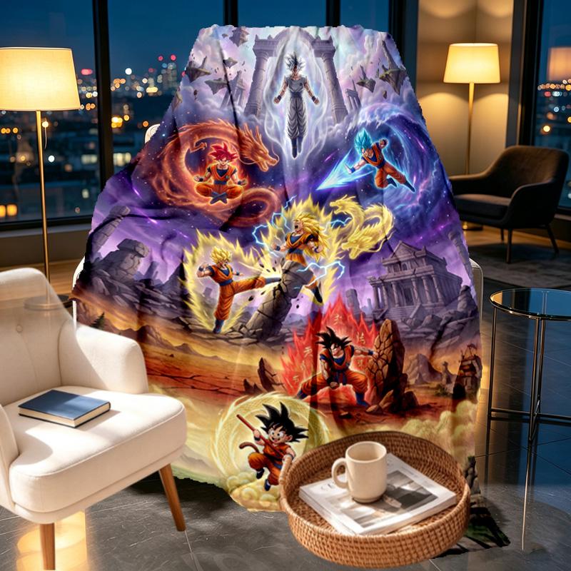 Dragon Ball Print Decke - Weich & Bequem, für Schlafzimmer, Reise, Sofa, Heimdekoration - Geburtstags-Weihnachtsgeschenk für Freund