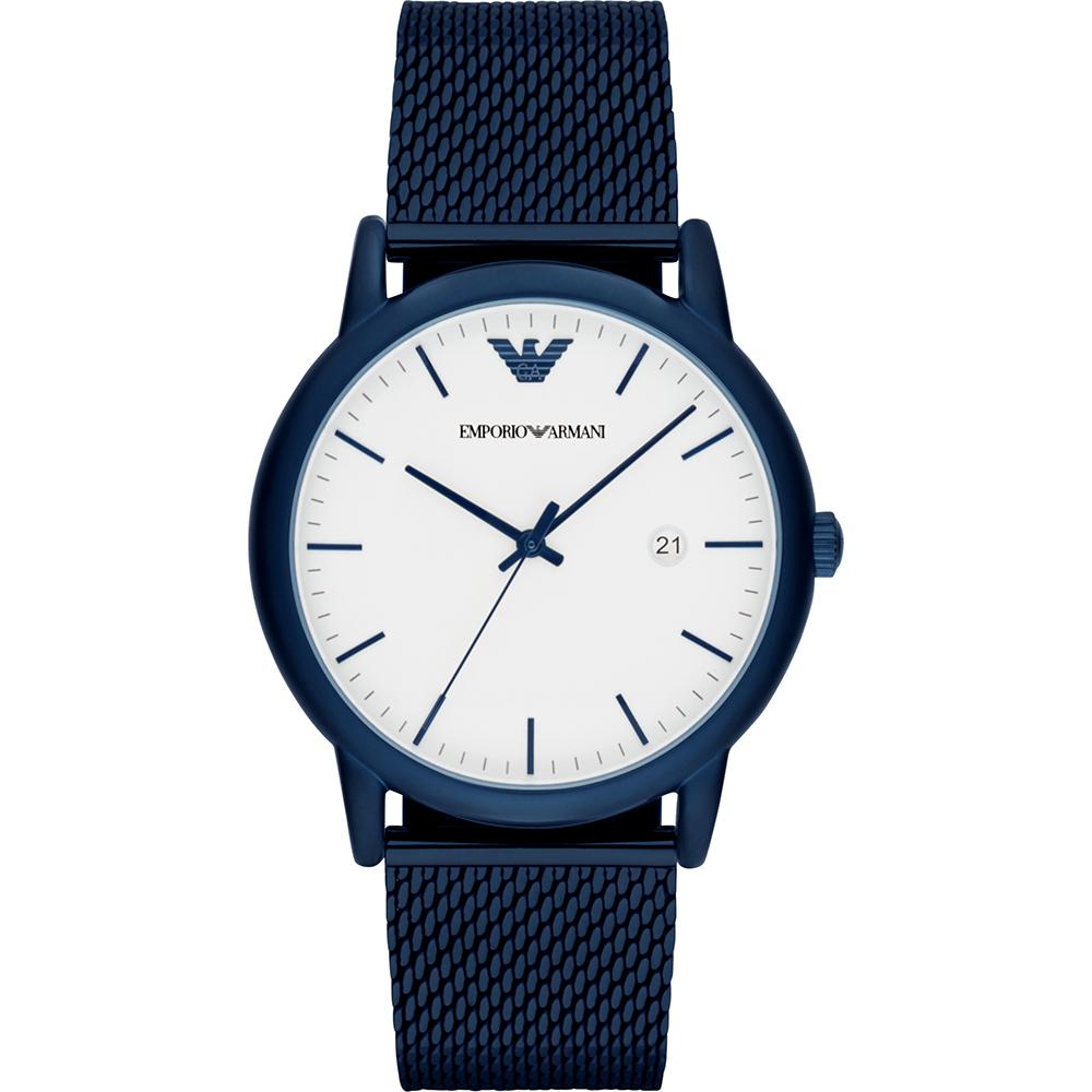 Emporio Armani Luigi Slim White Blue Metal Men s Quartz Watch AR11025 белый