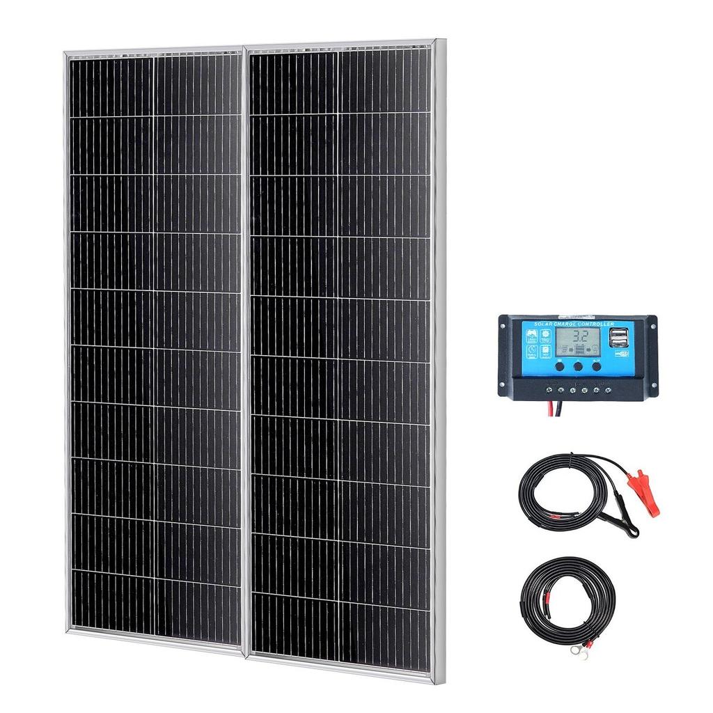 200W Monocrystalline Solar Panel Kit 2PCS Solar Panels & Charge Controller