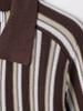 Spring 2025 Women's European & American Striped Knit Polo Cardigan
