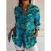 Damenhemd Blume Aktiv Stilvoll Bluse Reverskragen Bluse Mode Damen Langarmhemden Damenbekleidung Damenbekleidung