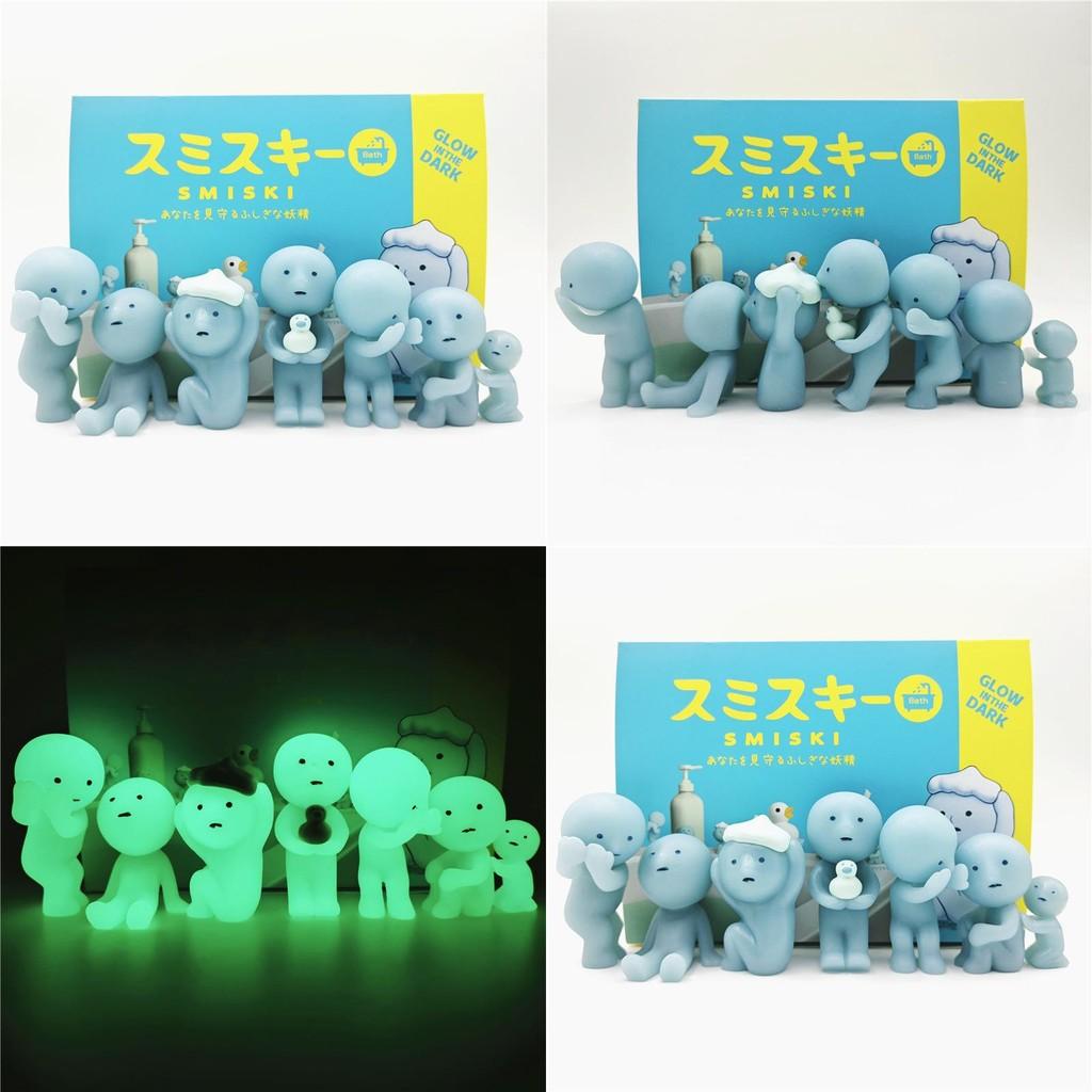 Action Luminous Smiski Figure Model Bathroom Toy Pvc Doll For Kids Decor Room