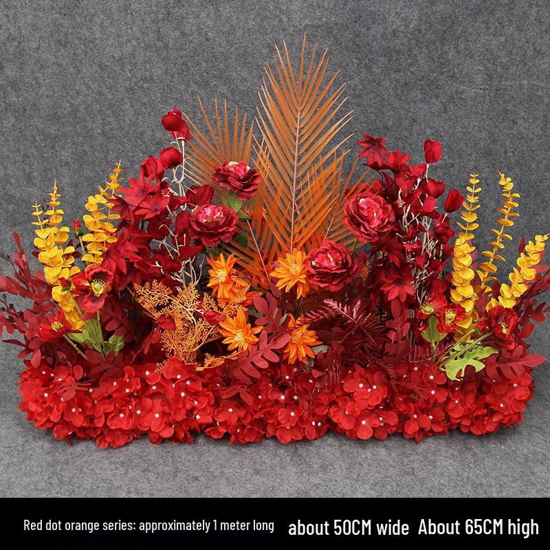 Blue Artificial Flower Row for Wedding Aisles and T-stage Decorations