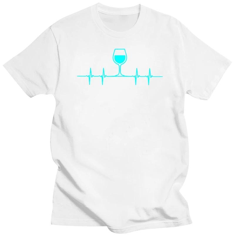 

Футболка с принтом «Wine Heartbeat Print» для мужчин, забавная футболка с принтом «Wine», футболка с графическим принтом, уличная летняя футболка из хлопка, свободная мужская футболка для мужчин XXXXXL серый