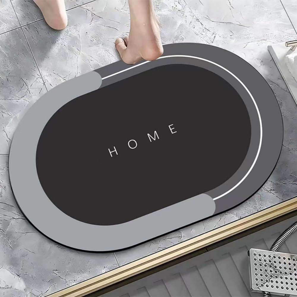Simple Oval Square Diatom Mud Absorbent Foot Mat Bathroom Non-slip Mat Toilet Door Mat Quick Dry