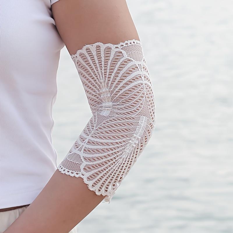 

Yoga Lace Arm Women s Summer Thin Cover-Up High Elasticity Mid-Length Sweet Fake Sleeve Dance Sleeves