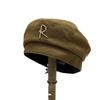 Vintage R Letter Black Beret Painter Hat Women's Versatile Face Small Bud Hat