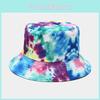 Tie Dye Printed Fisherman Hat With Sun Protection For Casual Outdoor Wear
