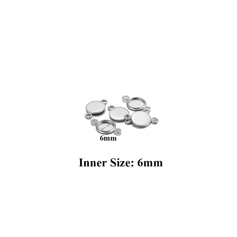 10 pièces Acier Inoxydable 6-30mm Base Cabochon Camée Couleur Dorée Plateau Rond Vide pour Collier Bracelet Fabrication de Bijoux Apprêts DIY