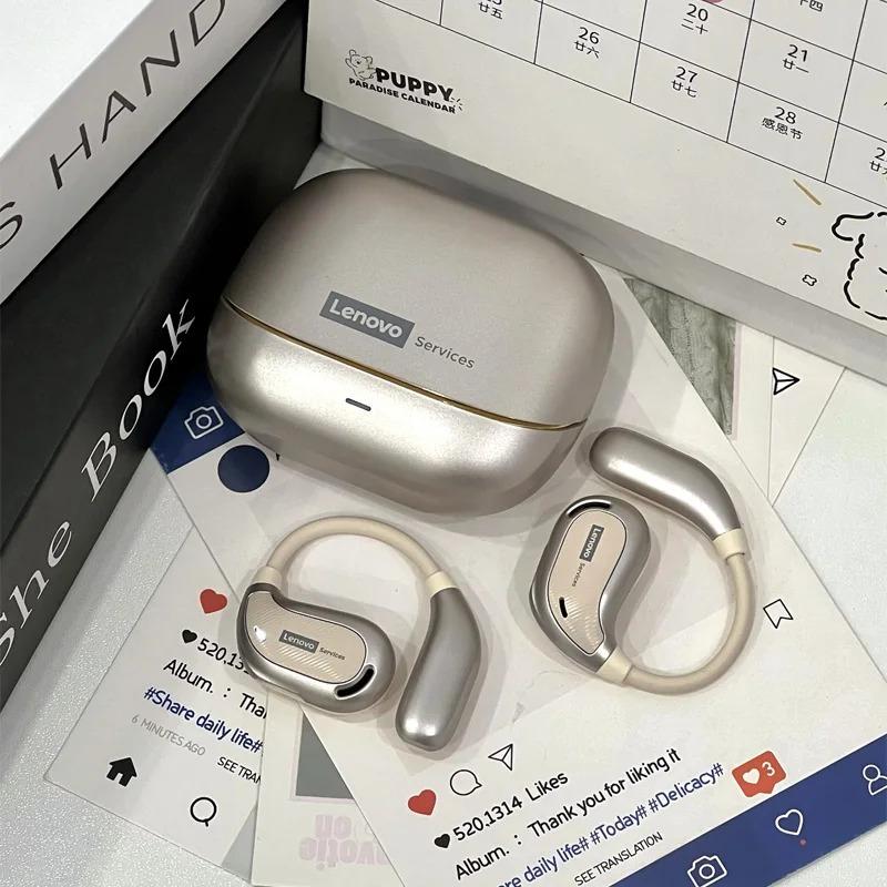 

Original Lenovo AC102 OWS Bluetooth 6.0 Open-Ear Wireless Earphones 360° Surround Sound Headphones Battery Life Lightweight for Running NEW золотий