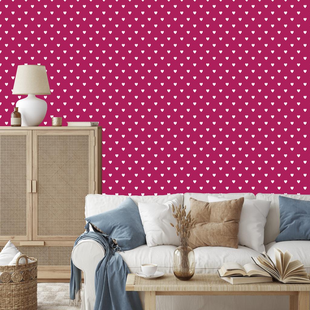 Purple and Powder Pink Hearts Wallpaper 50x1000