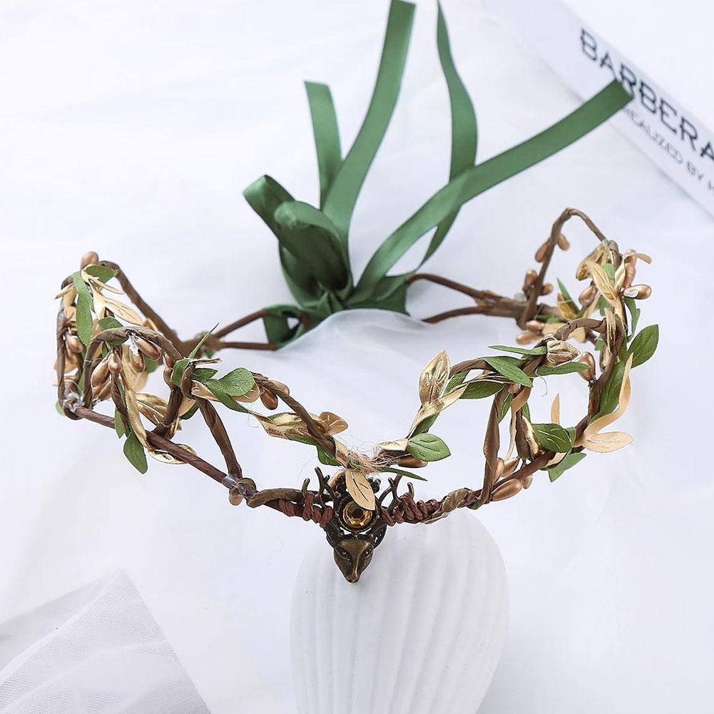 Elven Crown Elf Tiara Vine Headpiece Fairy Witch Diadema Crown Gothic Headband Woodland Dress Bridal Wedding Hair Accessories
