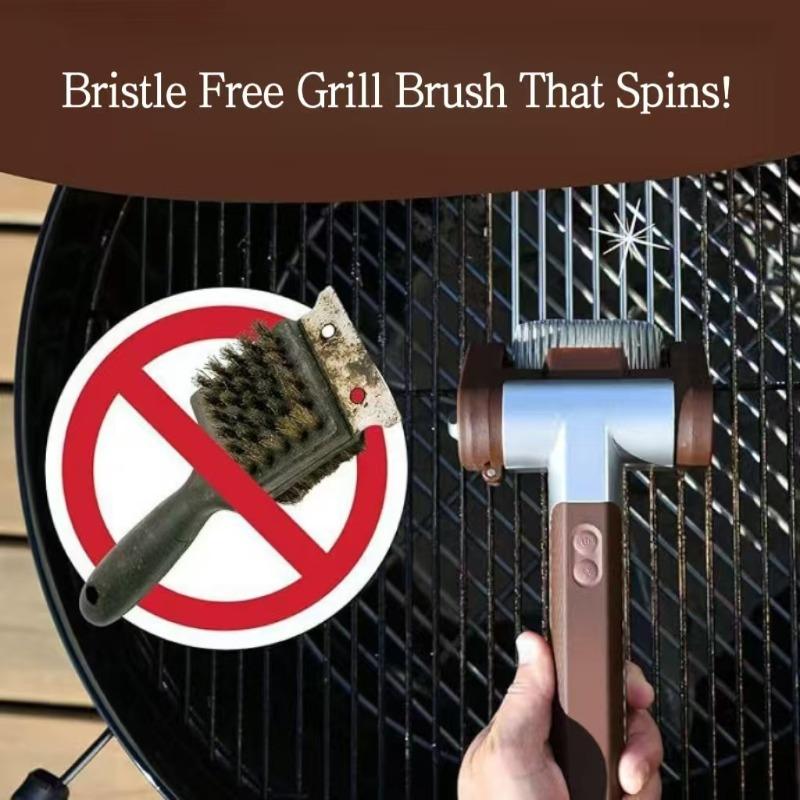 Brosse Nettoyante pour Grill de Barbecue - Rouleau Électrique en Acier Inoxydable pour un Nettoyage Facile, Brosse de Barbecue Portable et Rechargeable