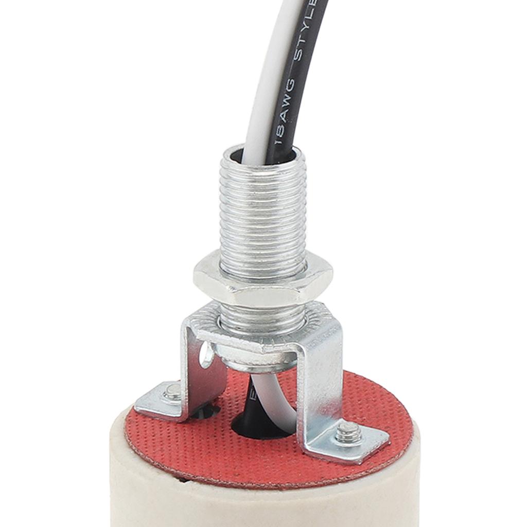 5pcs E26 Ceramic Light Socket High Temperature Resistance Porcelain Lamp Holder for Incandescent Lamp / Led Light Bulbs with Connecting Wire