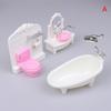 1:12 Dollhouse Miniature Bathroom Set Mini Bath Tub Toilet Wash Basin Model Kids Adults Pretend Play Toy For Doll House Accessor