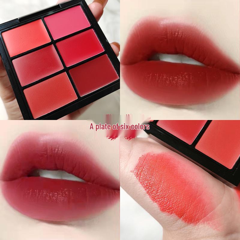 Six-Color Makeup Palette: Lipstick, Contouring Cream, Concealer for Acne, Scars, Dark Circles, Redness & Highlighter.