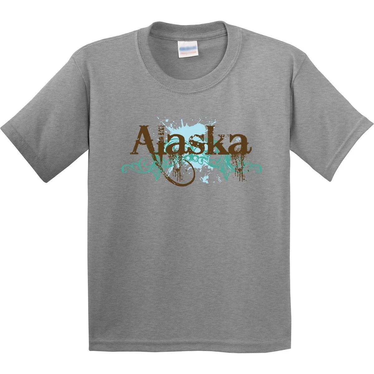 Inktastic Alaska Grunge Youth T-Shirt State Vacation Travel Tee Kids Children 100