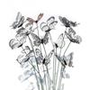 25PCS Black White Butterfly Garden Decorative Stakes Simulation Butterfly Stakes  Weding Ornament