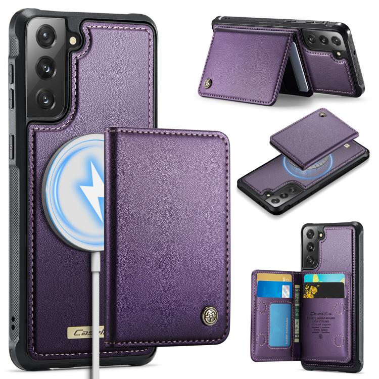 CaseMe Me80 Magnetic RFID Wallet Phone Case For Samsung Galaxy S24 FE 5G, Detachable Multi Card Slot Kickstand Anti-Theft Cover